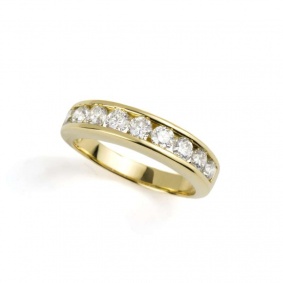 18k Yellow Gold Diamond Half Eternity Ring 0.90ct